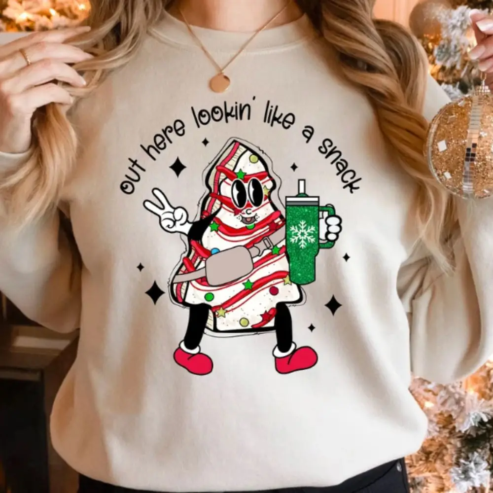 Christmas Tree Cake Retro Tumbler Sweatshirt Inspired Belt Bag T-Shirt Holiday Pullover Sweater Girl Hooded Hoodies