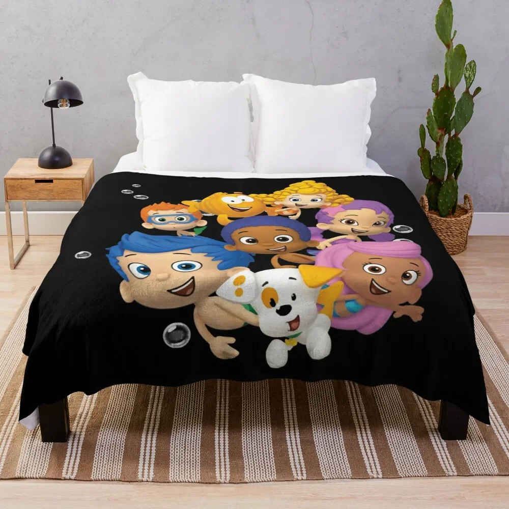 Idea Regalo Per Bubble Guppies Sticker Christmas Throw Coperta Thins Extra Large Throw Retros Polar Coperte