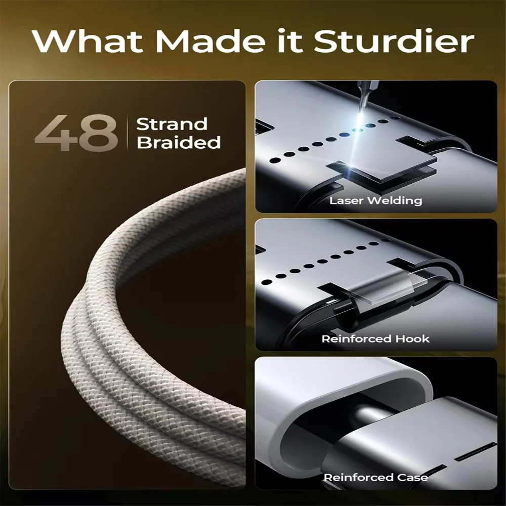 Premium USB-C Fast Charging Cable - 60W Power Delivery & Durable Weaving Design