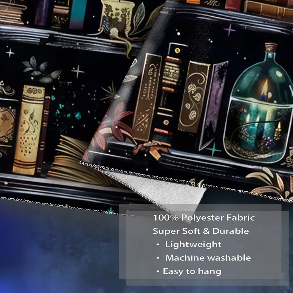 Fluorescent Tapestry Magician's Bookcase Wall Hanging Tapestry Magic Alchemy Art Wall Hanging Creative Tabric Backdrop