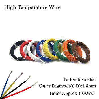 17AWG 1mm ² 고온 와이어 PTFE FEP 절연 케이블, 전자 주석 은 도금 구리 멀티 코어 라인 1mm
