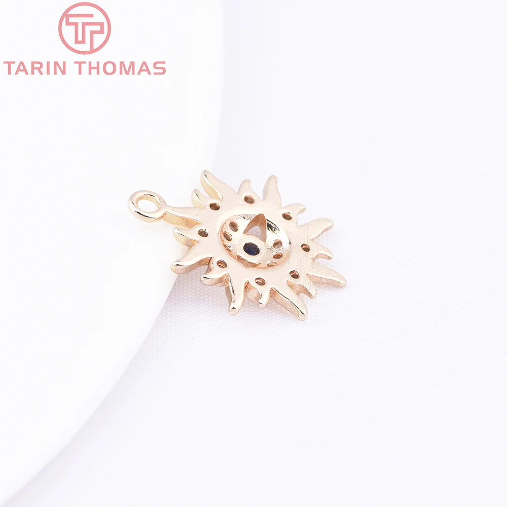 (1871)4PCS 12MM Loch 1,5MM 24K Gold Farbe Messing mit Zirkon Auge Charm Anhänger für DIY Schmuck Machen Erkenntnisse Zubehör – Detail 25