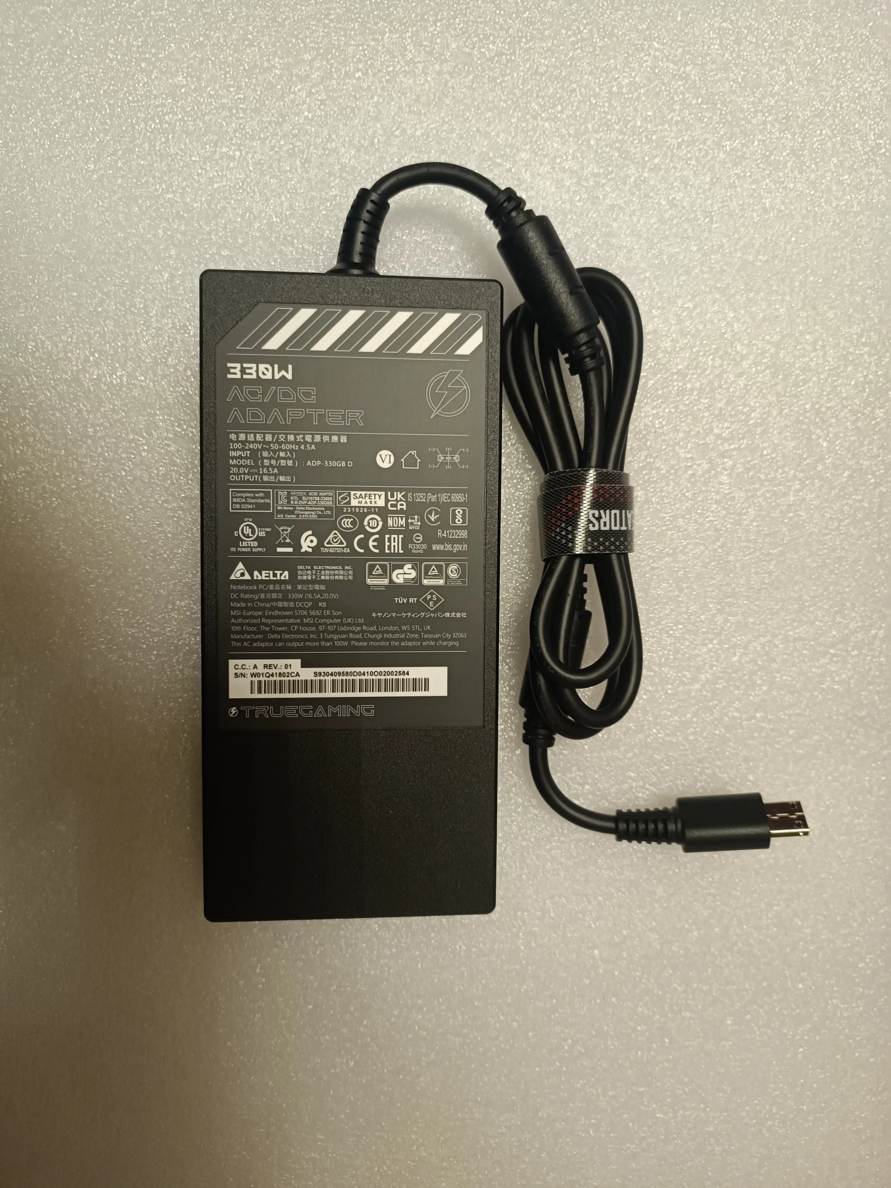 

Новый оригинальный Delta 330W 20V 16.5A ADP-330GB D для MSI Raider GE78 HX 14VHG-601US RTX4080, игровой ноутбук, адаптер переменного тока