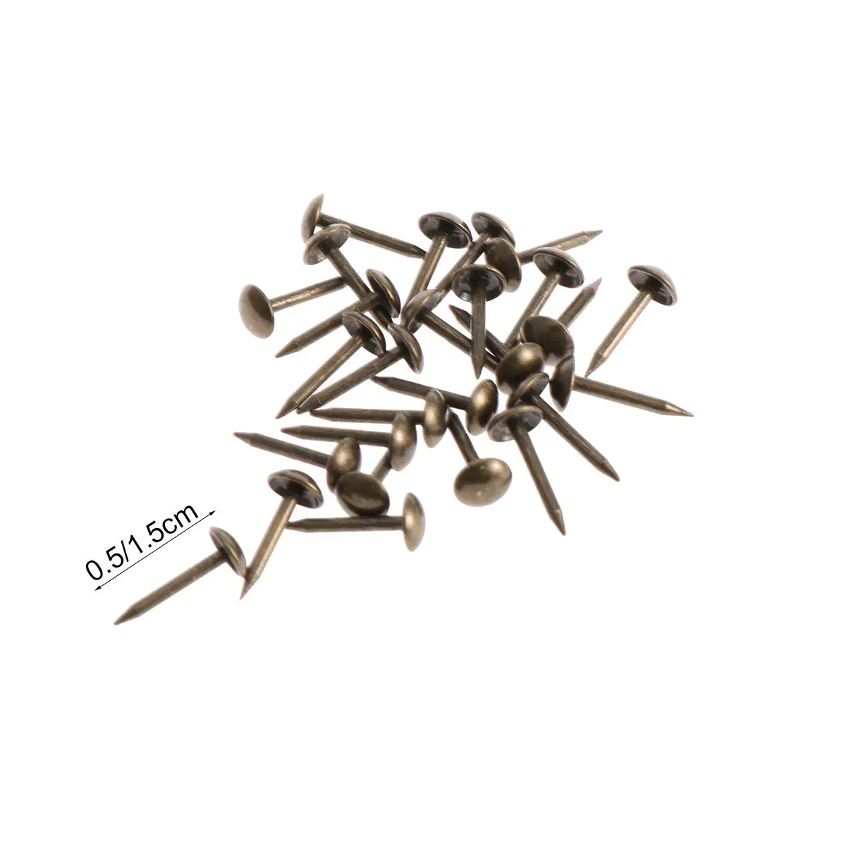 100개 6x14mm 두꺼운 철제 원형 못, 가구, 실내 장식, DIY 코르크 보드 장, 부드럽고 거스름 없는 황동 못