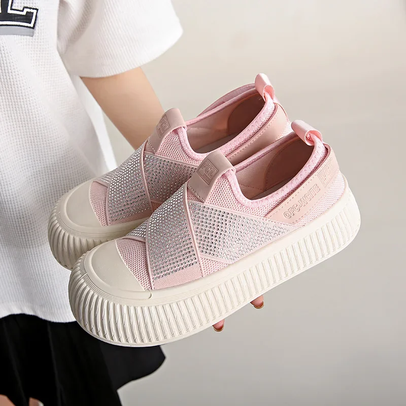Women's Sneakers Slip on Platform Shoes Breathable Womens Vulcanized Shoes Breathable Casual Shoes Mesh New Zapatillas De Mujer 2