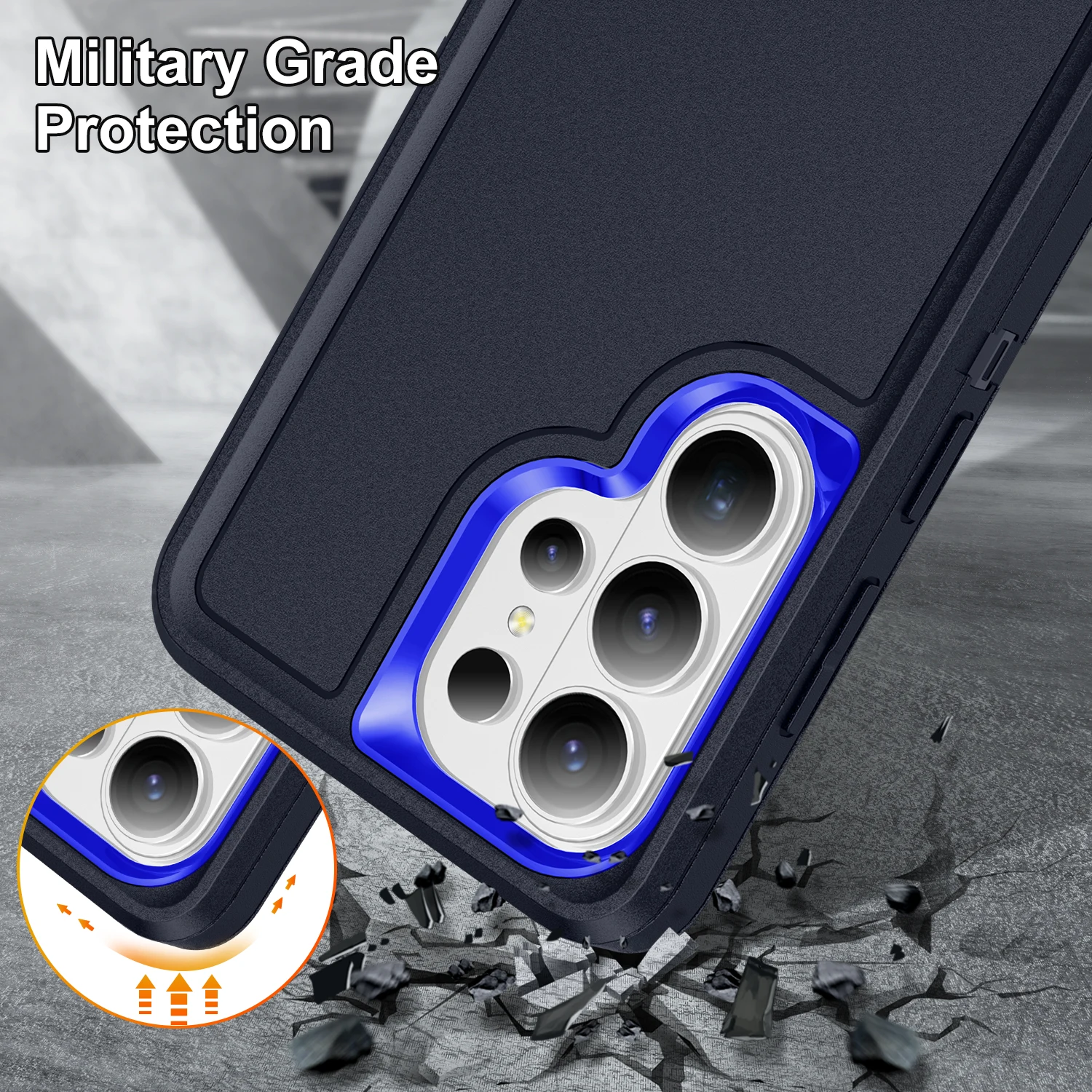 3-in-1 Hybrid Armor Shockproof Rugged Case - Heavy Duty Protection Cover