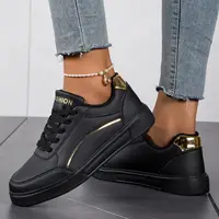 Women Shoes Essential Trendy Women's Skate Shoes: Heightened Faux Leather, Ultra-Comfortable, Non-Slip, Wear-Resistant & Lace-Up 2