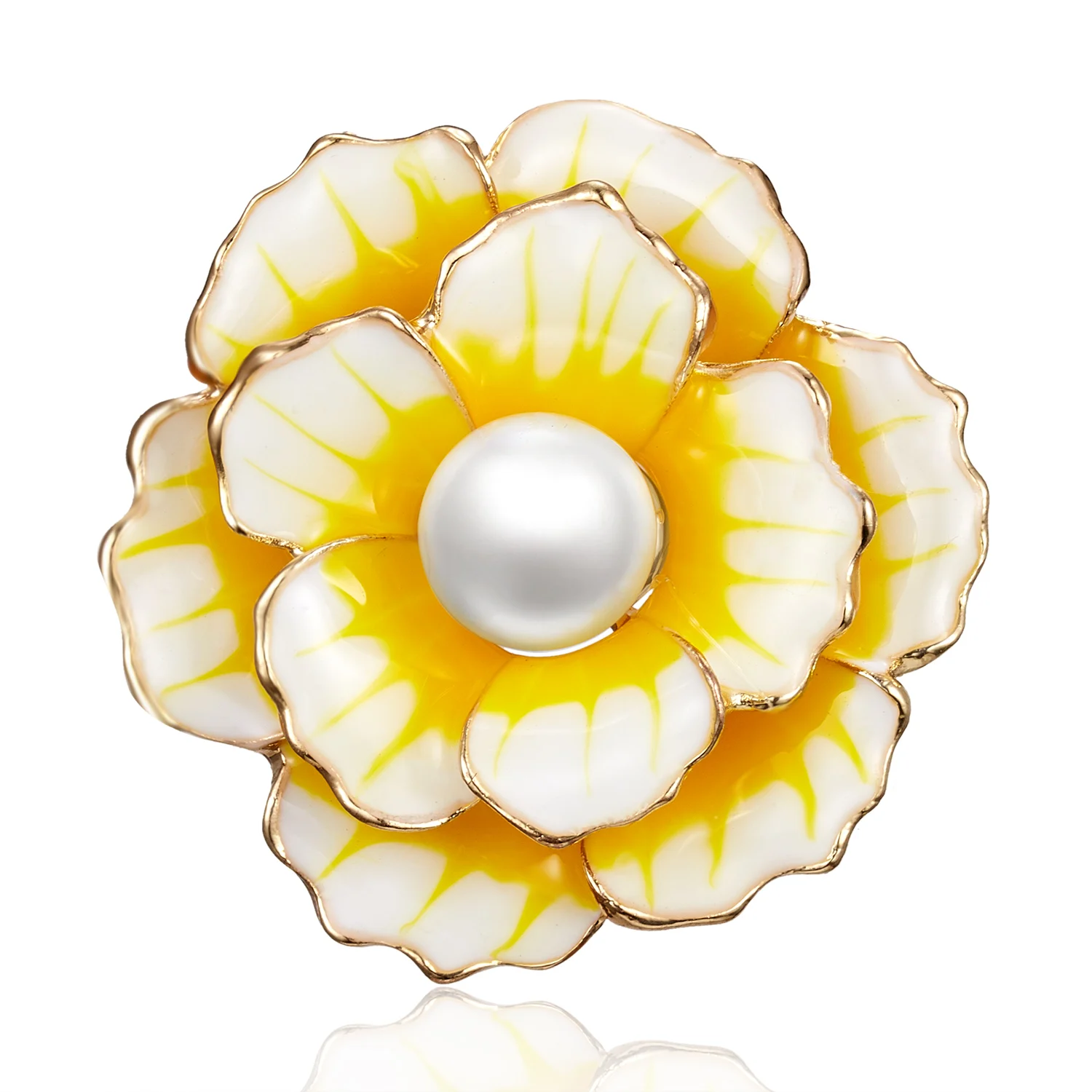 Rinhoo Emaille Perle Blume Broschen Elegante Kamelie Tulip Glocke Orchidee Lotus Bouquet Blütenblatt Green Leaf Revers Pins Hochzeit Schmuck – Detail 26