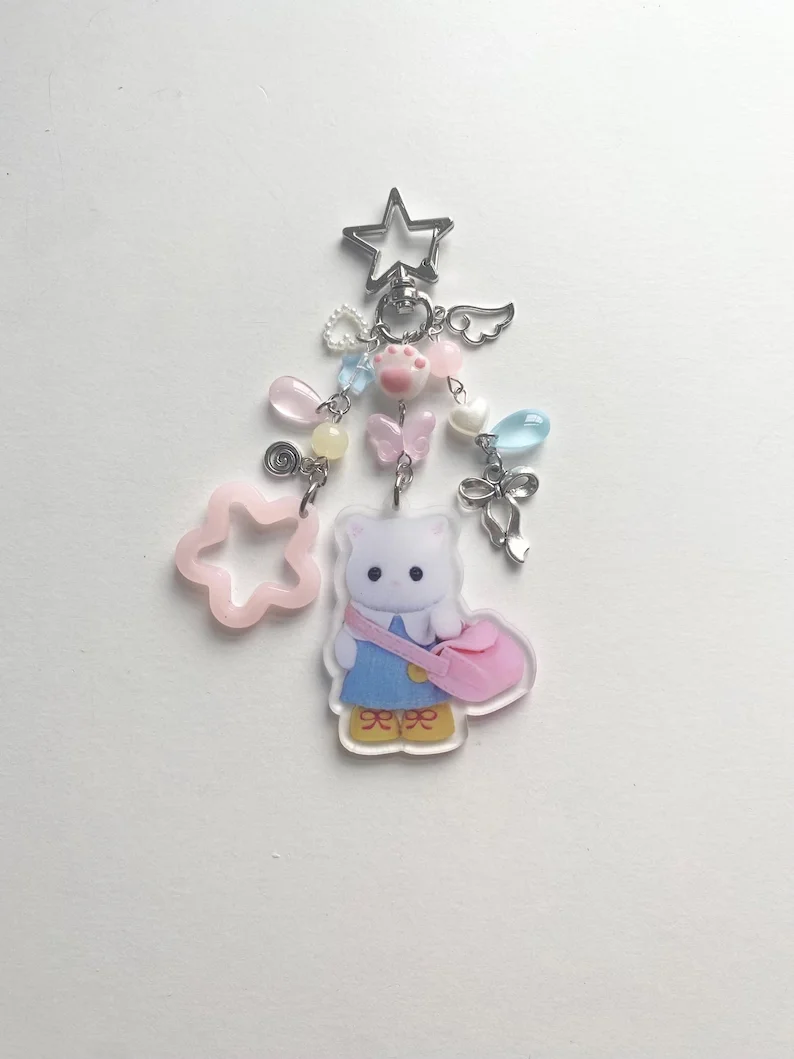 Y2K-Inspired Calico Critters Keychain Collection ⋆.࿔*