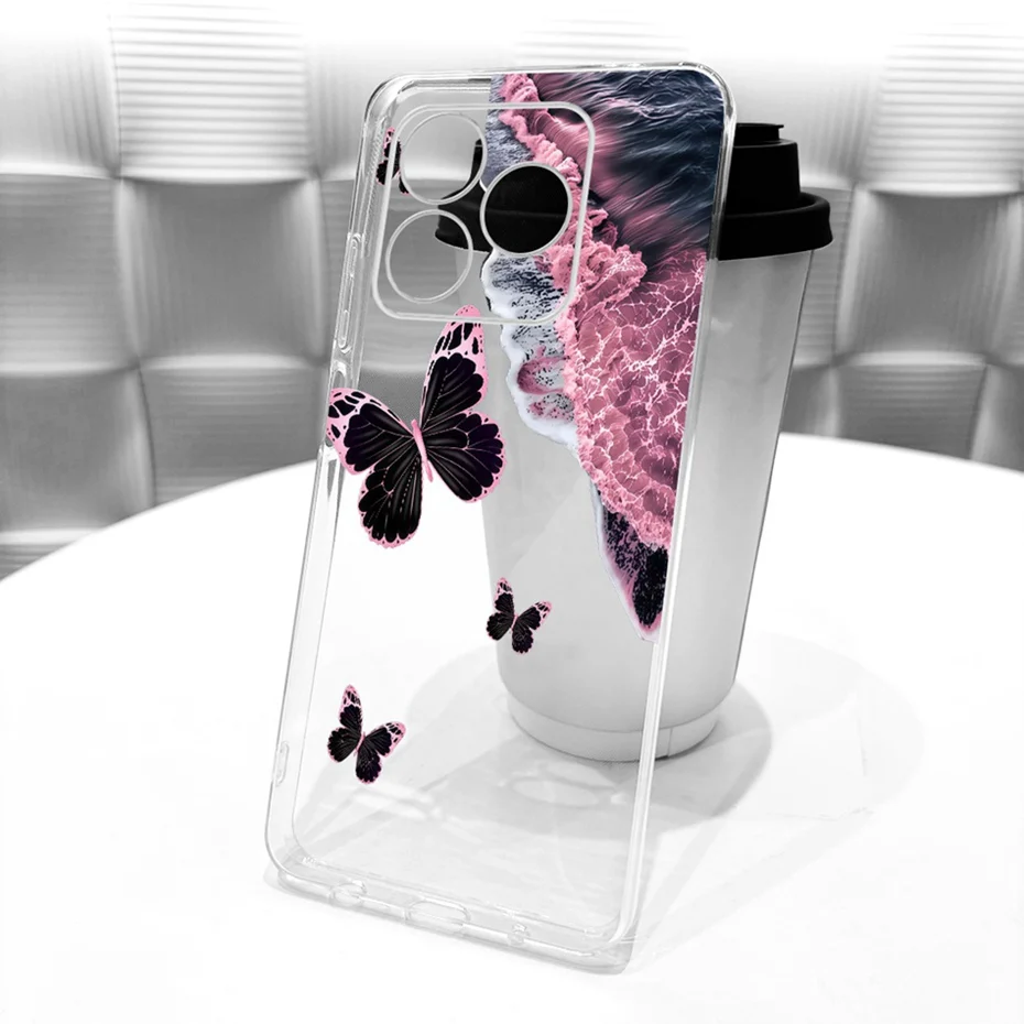Clear TPU Case with Newest Style Pattern - Protective Back Cover Bumper