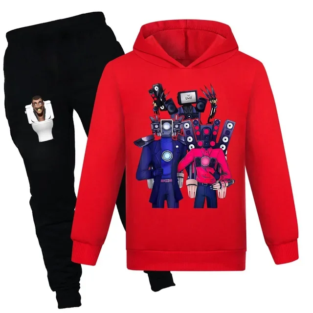 

Game SKIBIDI TOILET Clothing Kids Hoody +Pants Set Boys Girls Age 3-12Toddler Sportwear Children's Casual Sweatshirts Black Coat