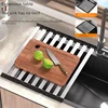 Foldable Draining Rack 304 Stainless Steel Kitchen Sink Portable Dish Drain Rack  Fruit And Vegetable Dishes Filter Shelf 5