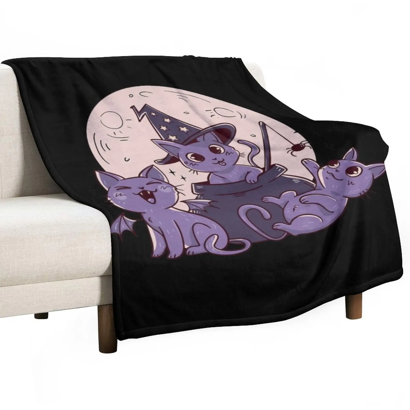 

cat witch forest Throw Blanket Blanket Fluffy Plaid Giant Sofa Blanket Summer Bedding Blankets