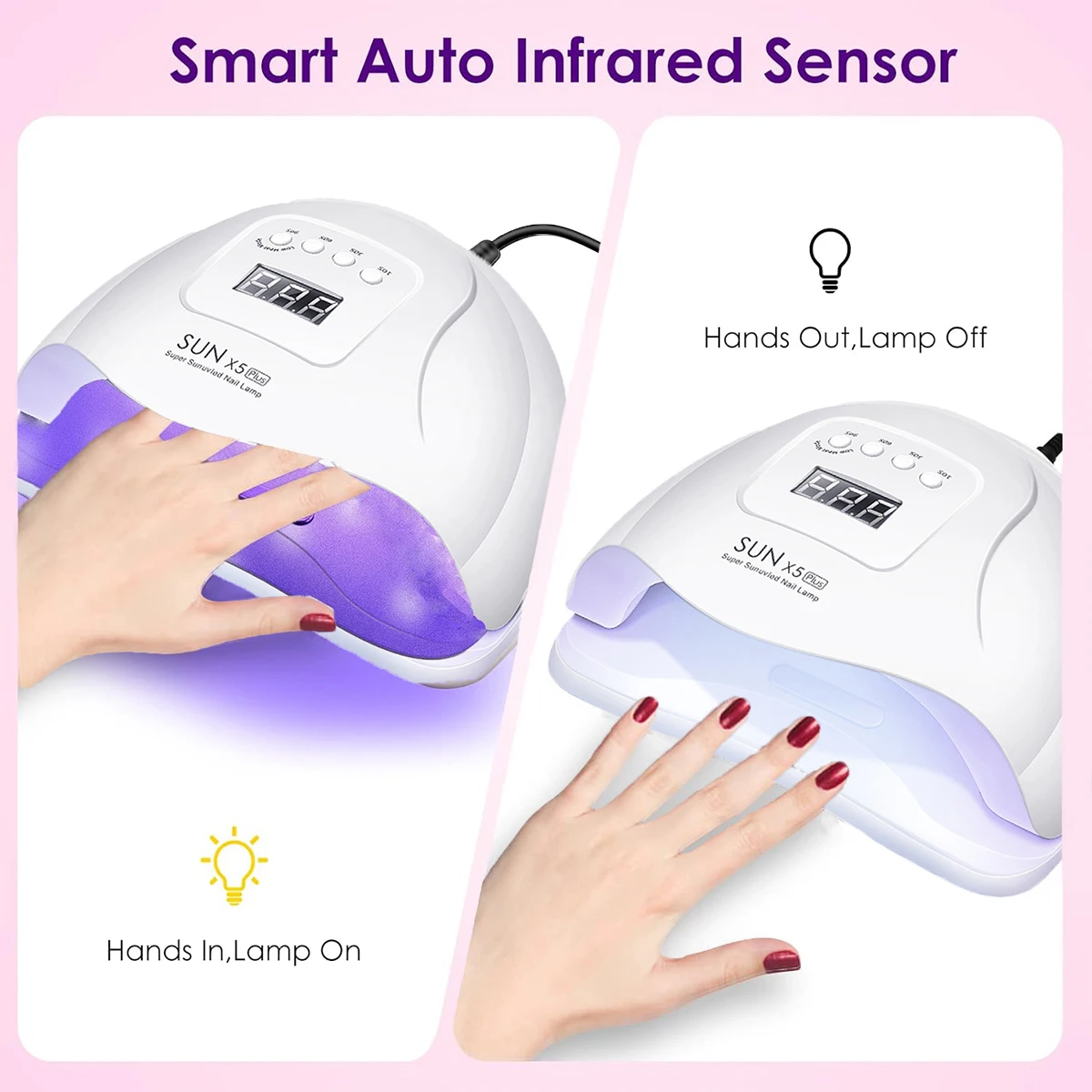 Nail Lamp LED UV Lamp for Curing Gel Polish Motion Sensing Manicure Pedicure Salon Tool