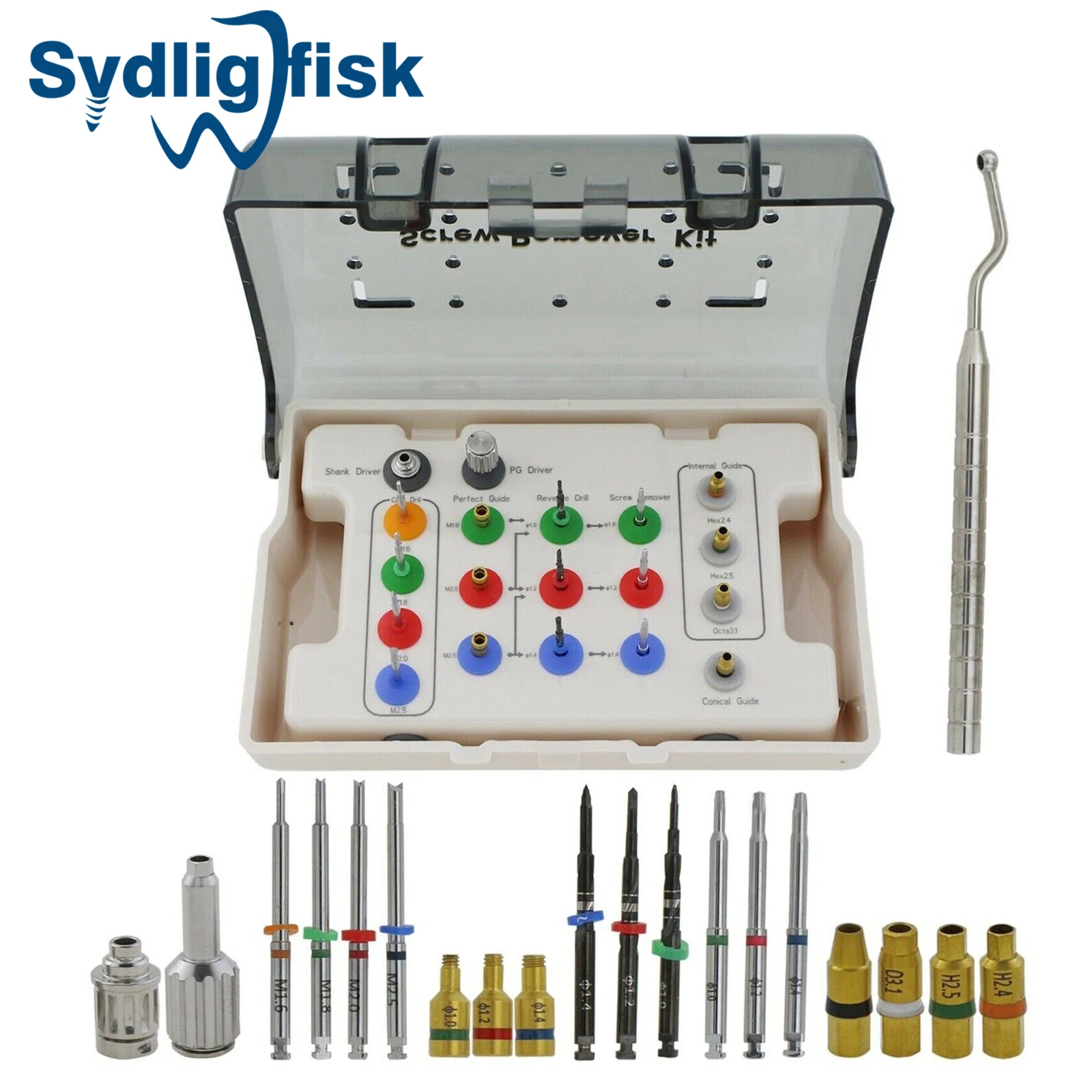 DentalImplantRemovalKitDamagedScrewExtractorSetRemoverDrill