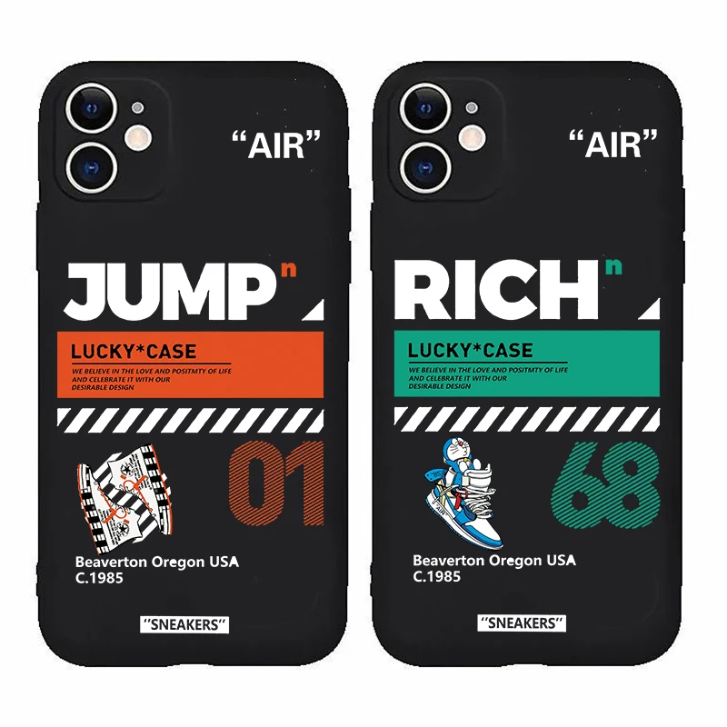 Ins Hot Sneakers Off Air Sports Shoes Custodia Per Telefono Di Marca Per Iphone11 13Pro Max 12 14 Xs Max Xr 7 8Plus Cover Posteriore Con Etichetta Bia
