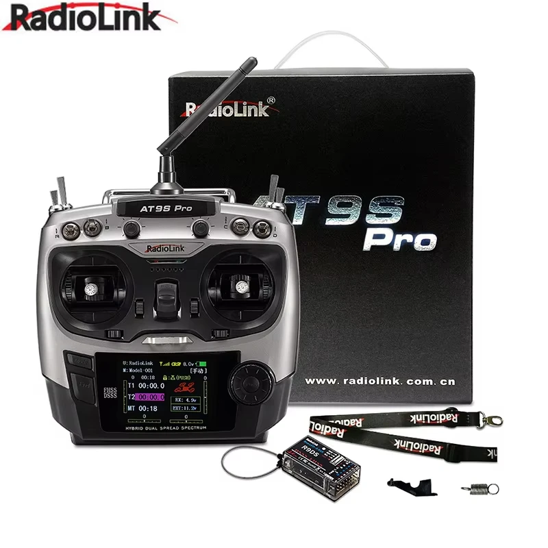 Radiolink AT9S Pro RC Transmitter 10/12CH 2.4G RC Radio Controller w/ R9DS Receiver for Racing Drone/Fixed Wing/Car Vehicles