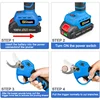 Wireless Electric Pruning Shears 2 Gears 30MM Garden Electric Scissors Pruner Rechargeable Pruning Shears Battery Power Scissors 4