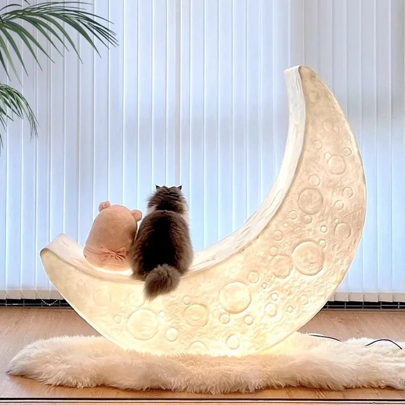 Moon Living Room Sofa Next To Floor Lamp Children's Room Outdoor Decoration Bedroom Atmosphere Recliner Lamp