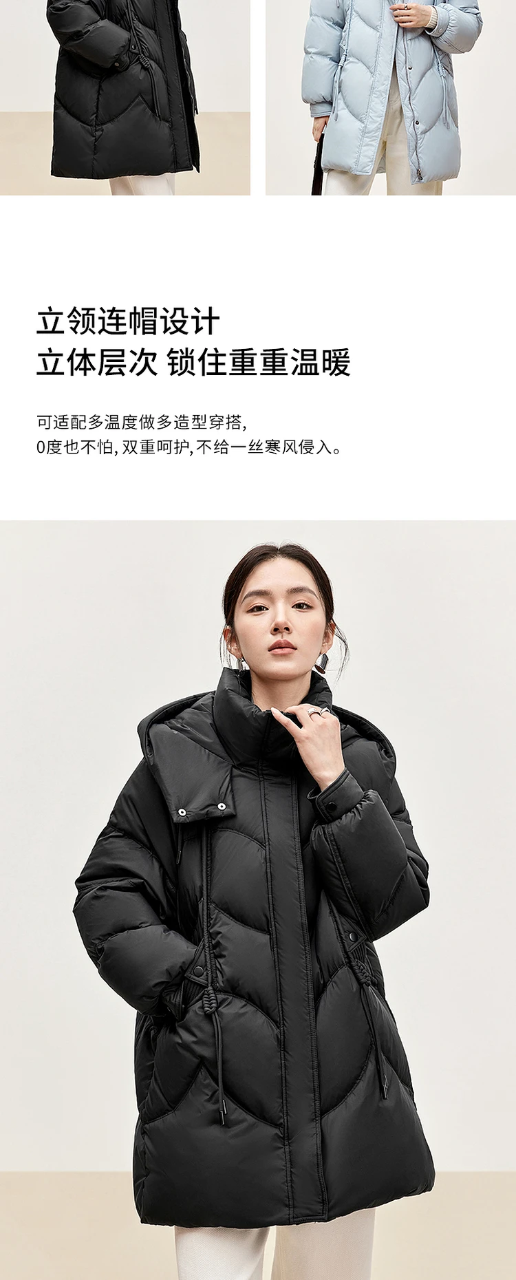 SENTUBILA 90% White Duck Down Coat Women 2024 Winter Thick Stand Neck Long Down Coat Puffer Jacket Women Outerwear W44Y56274