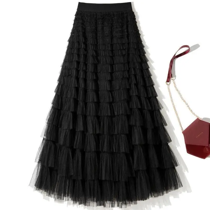 Black mesh cake skirt (high quality version)