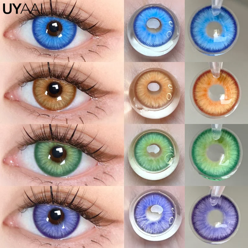 UYAAI Halloween Contact Lenses 1 Pair Purple Lenses Red Lenses Cosplay Colored Lenses Blue Lens Korea Lenses for Women Discount