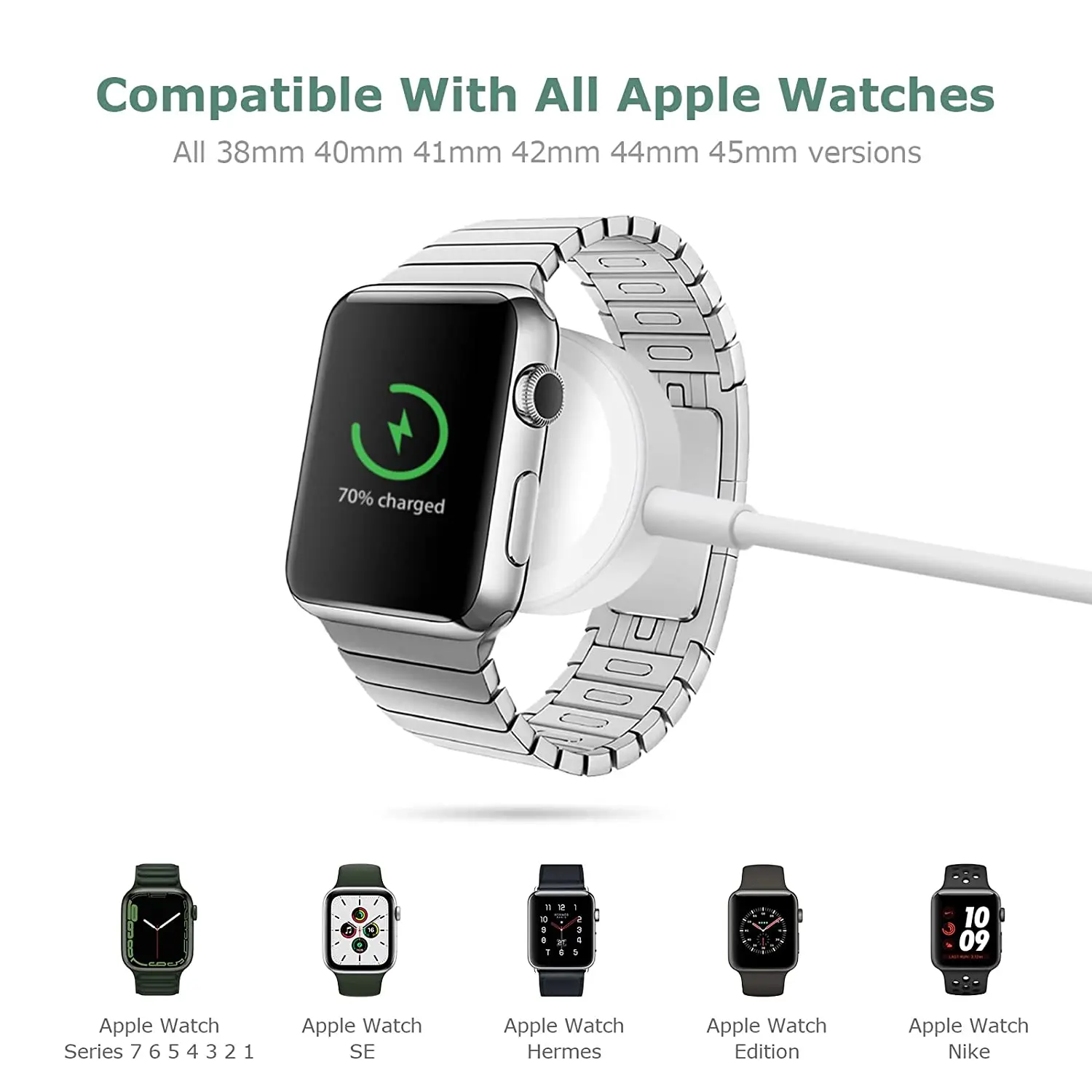 Watch Charger for iWatch Portable Wireless Charging Cable Compatible with Apple Watch Series SE/8/7/6/5/4/3/2/1 Accessories