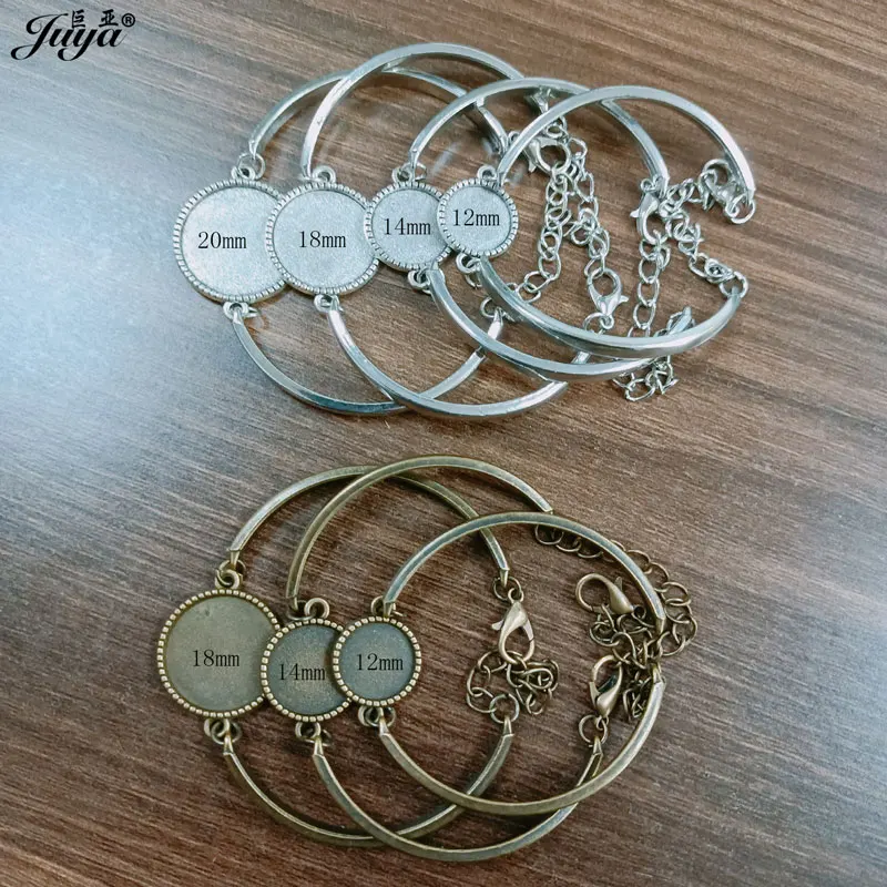 4pcs/lot Cabochon Bracelet Base Inner Size 12/14/18/20mm