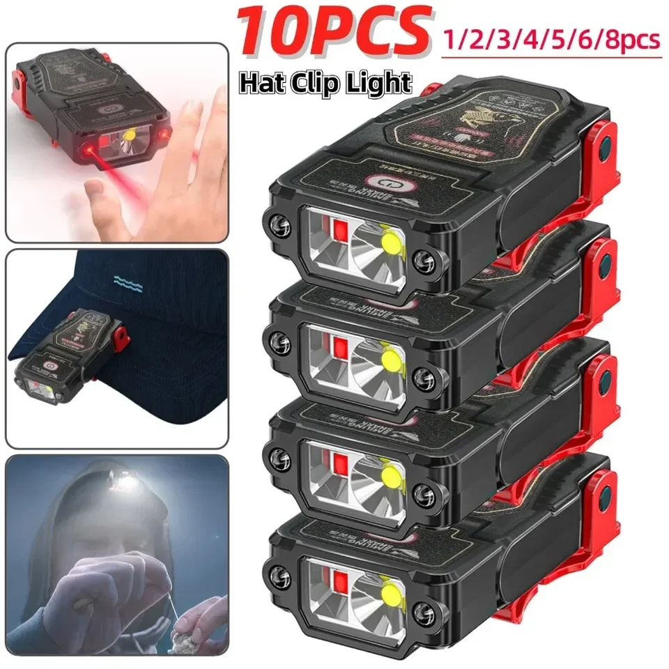 Oderra Torcia Frontale LED Ricaricabile, Lampada Frontale 400 Lumen, 8 Modalità Luce, Sensore di Movimento, Impermeabile IPX4, per Campeggio, Trekking, Emergenza, Lavoro