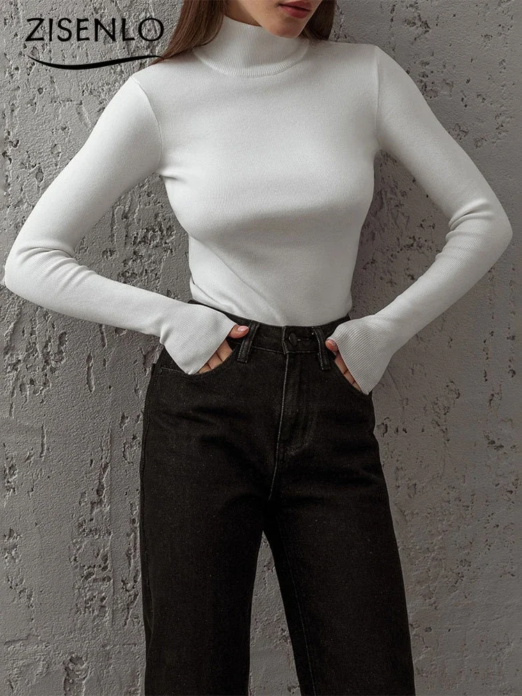 

Women's Sweater Autumn New Half-high Neck Bottoming Shirt Temperament Elegant Slim Warm Long Sleeved Inner Sweater Pullovers Top