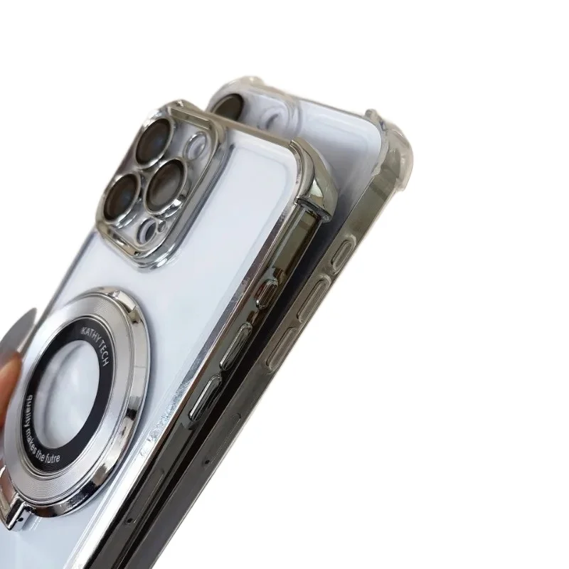 Fashion Plating Kickstand Case with Holder Stand and Shockproof Bracket