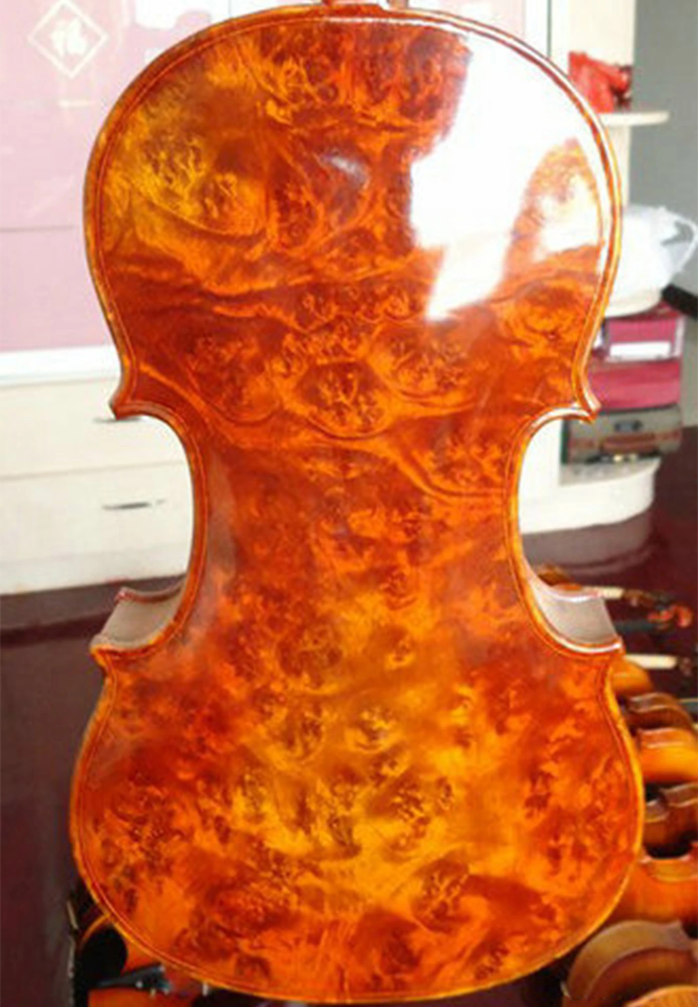 Solid Wood Violin, Bird's Eye Maple Back Violin 4/4, Phoenix Eye Violin, Spruce Top, Ebony Fittings