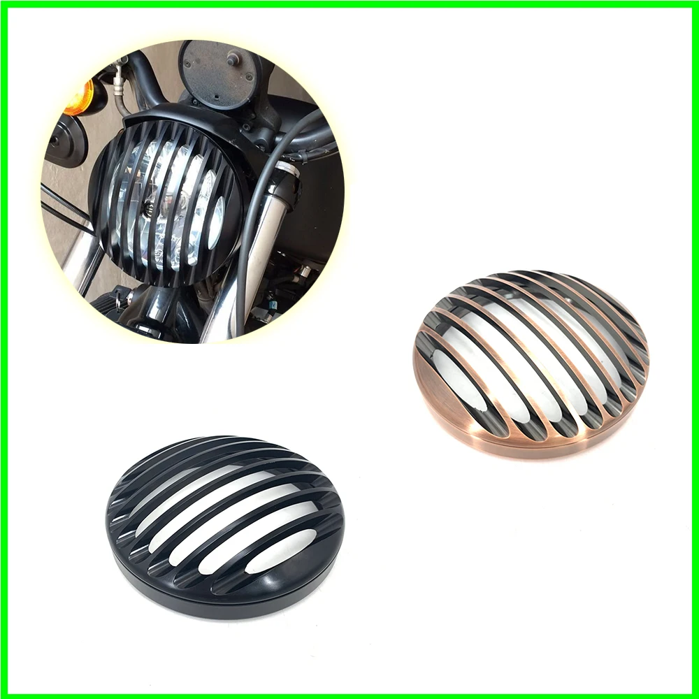 Per Harley Sportster Xl 883 Iron 1200 04-14 Custom Xl1200C 1200 Moto 5 3/4 "Abs Led Copertura Della Griglia Del Faro