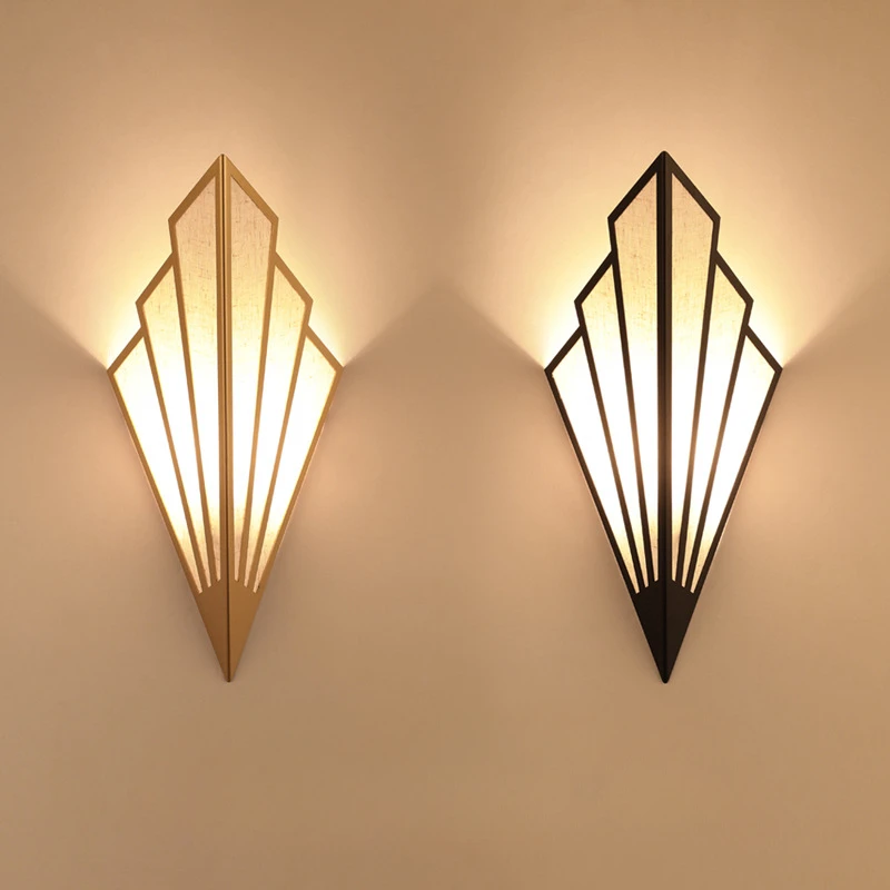Creative Indoor LED Wall Lights Hallway Fan-Shaped Staircase Lights European Style Bedroom Hotel Bedside Wall Lights