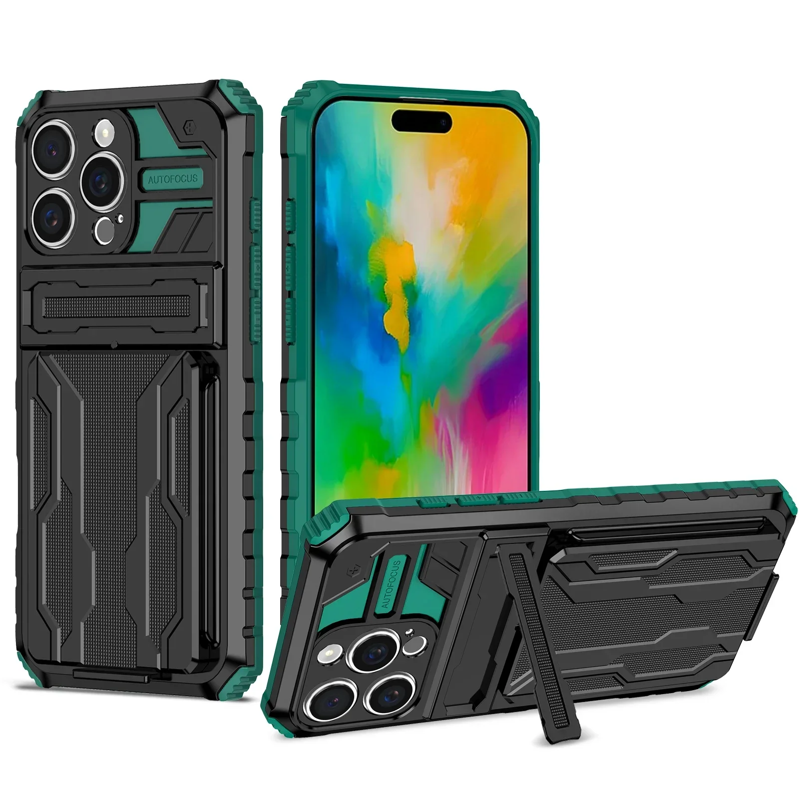 Shockproof Card Wallet Phone Case with ID and Cash Holder