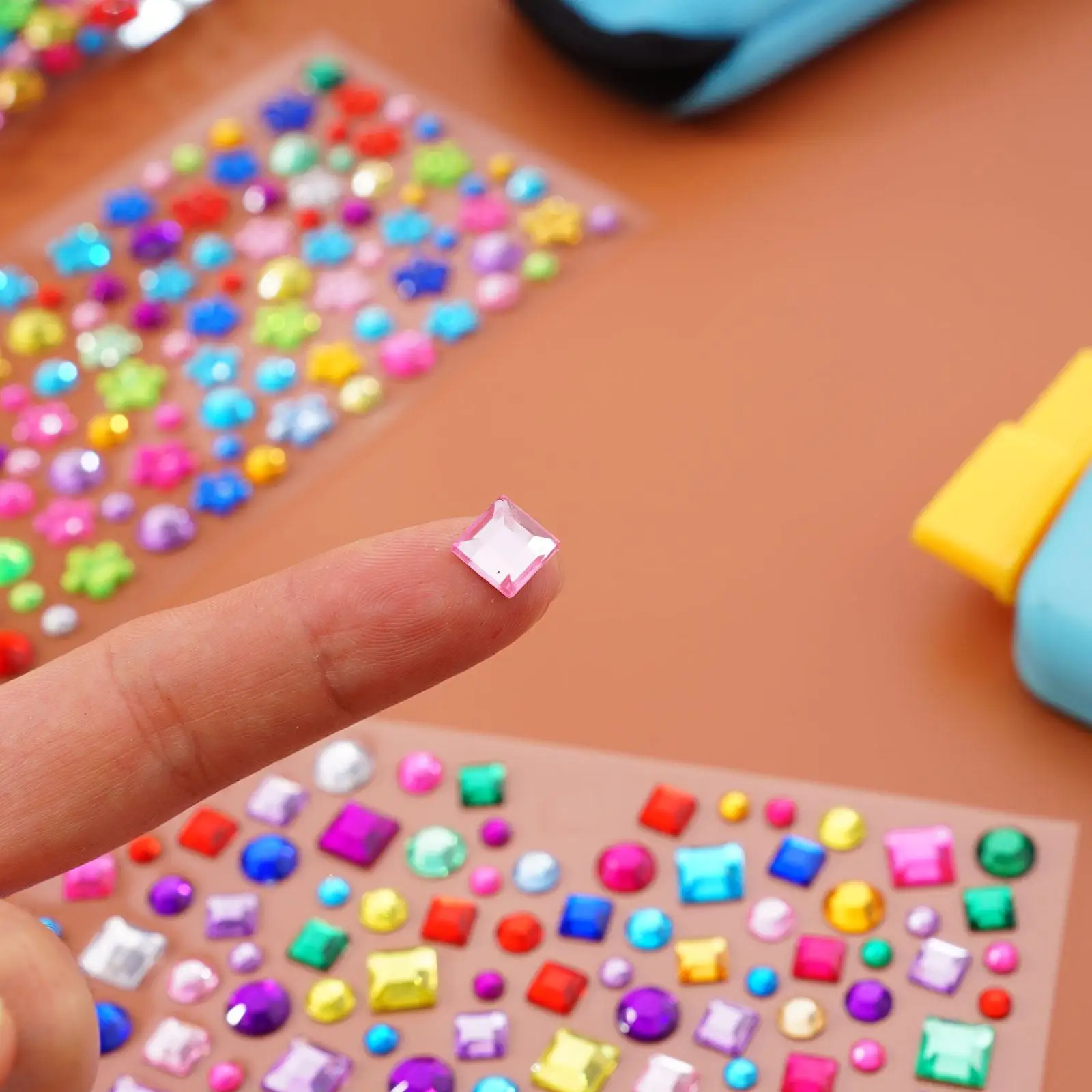 Kinder 3D Edelstein AufkleberDIY Acryl Diamant Kristall Selbstklebende Aufkleber Funkelnden Strass Aufkleber für kinder Mädchen Dekor U0K2 – Detail 21