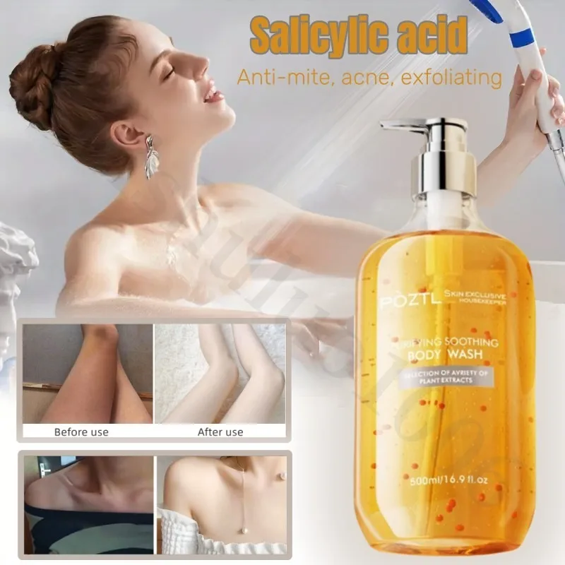 Salicylic Acid Shower Gel Back Acne Foam Rich Deep Cleaning Suitable Chicken Skin Nourishing Whitening Skin