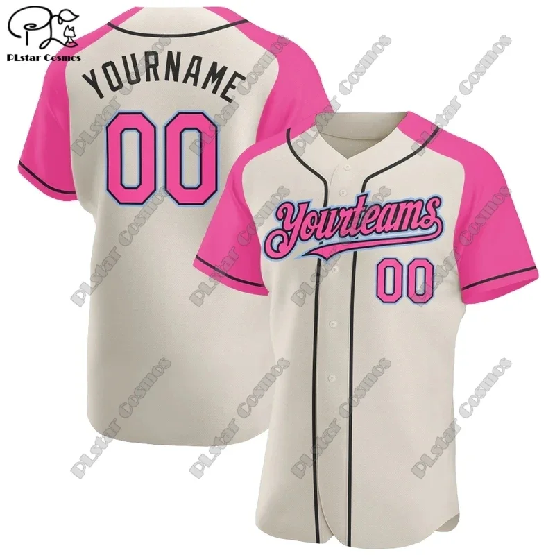 

New custom 3D printing men's and women's baseball shirt summer short-sleeved sports leisure raglan sleeve two-color series S-1