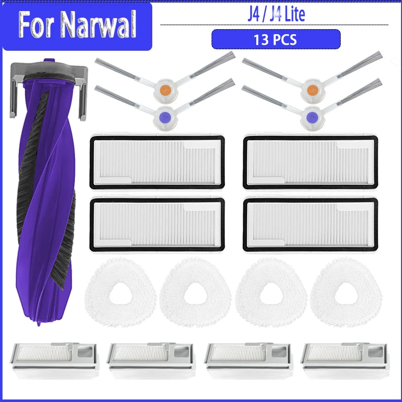 Spazzola Laterale A Rullo Filtro Hepa Sacchetto Per La Polvere Del Mocio Per Batteria Per Il Controllo Del Rumore Narwal J4 / Freo X Ultra / J4 Lite A