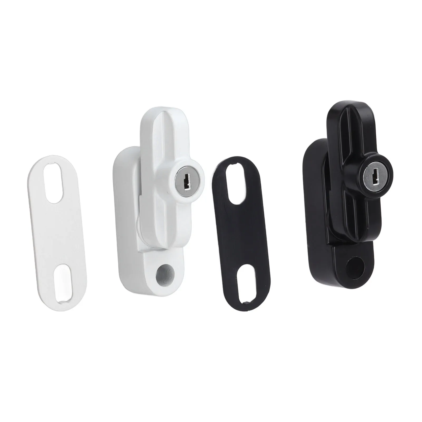Flat Window Buckle Lock Aluminum Alloy T Shaped External Window Lock Catch for Home