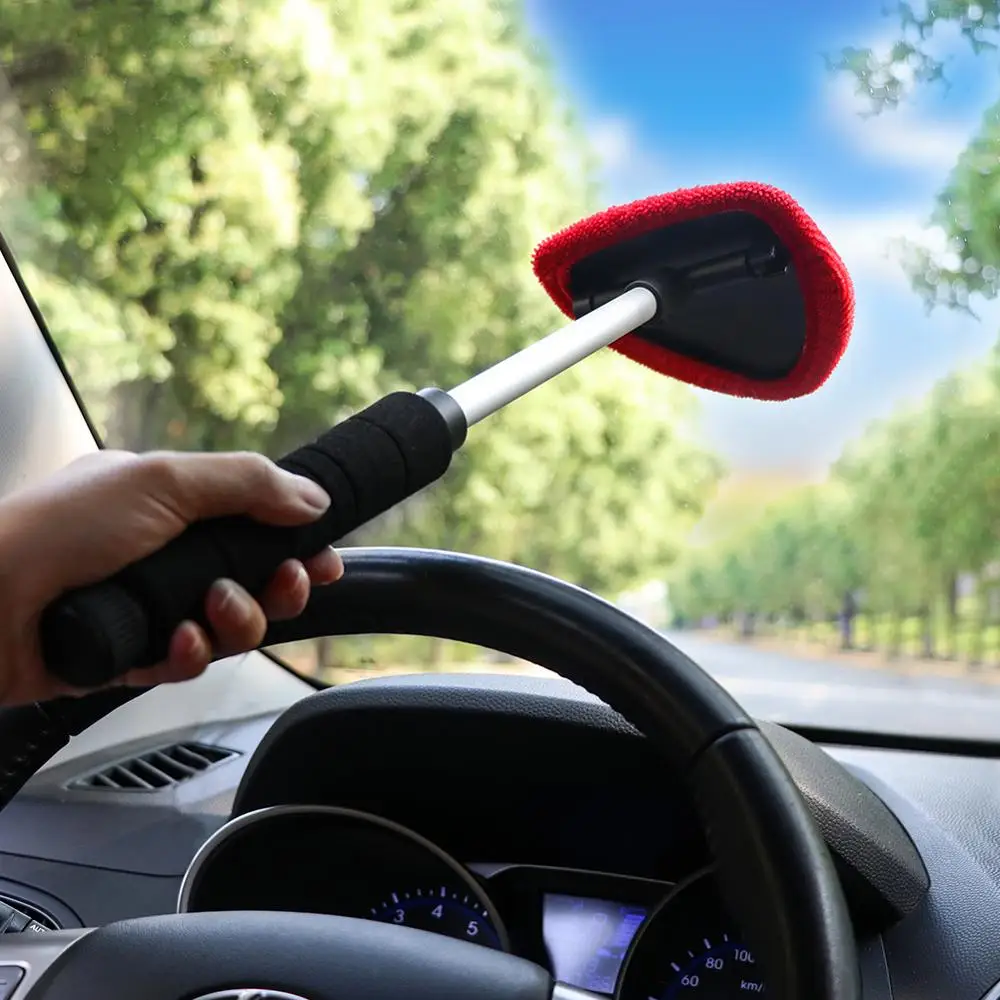 Car Window Cleaner Brush Kit Windshield Cleaning Wash Tool Inside Interior Auto Glass Wiper With Long Handle artifact wiper tool suction window cleaner hand hold cleaning brush mirror glass everyday support tpr abs sustainable