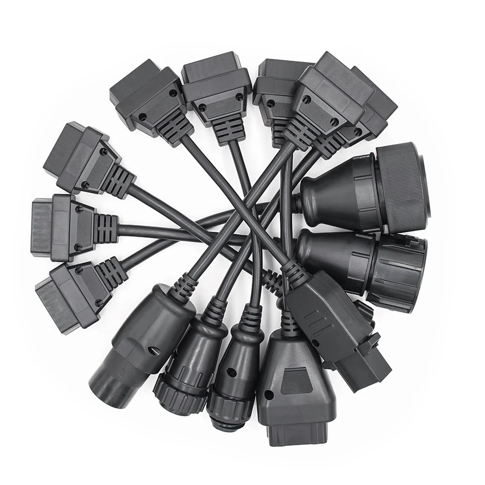 Newest Full Set 8PCS Truck Cables OBD2 Diagnostic Tool OBD OBDII OBD 2 Connect Cable For Vd Tcs Cdp Pro Plus Interface Scanner 5d495ba0cd55ef3fa9c83163 - View #2