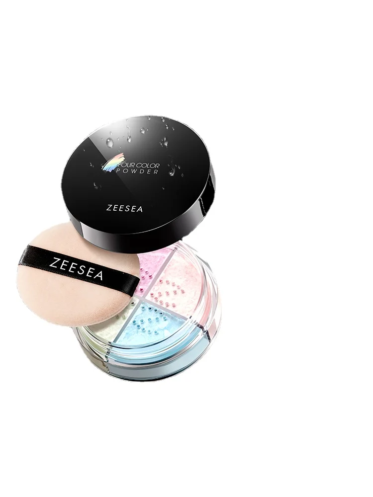 

zq Zeesea Four Color Loose Powder Finishing Female Long Lasting Oil Control