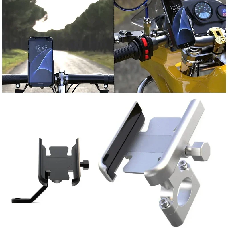 Aluminum Phone Holder for Bikes Scooters Adjustable Bicycle Motorcycle GPS Navigation Stand Bracket Bike Accessories