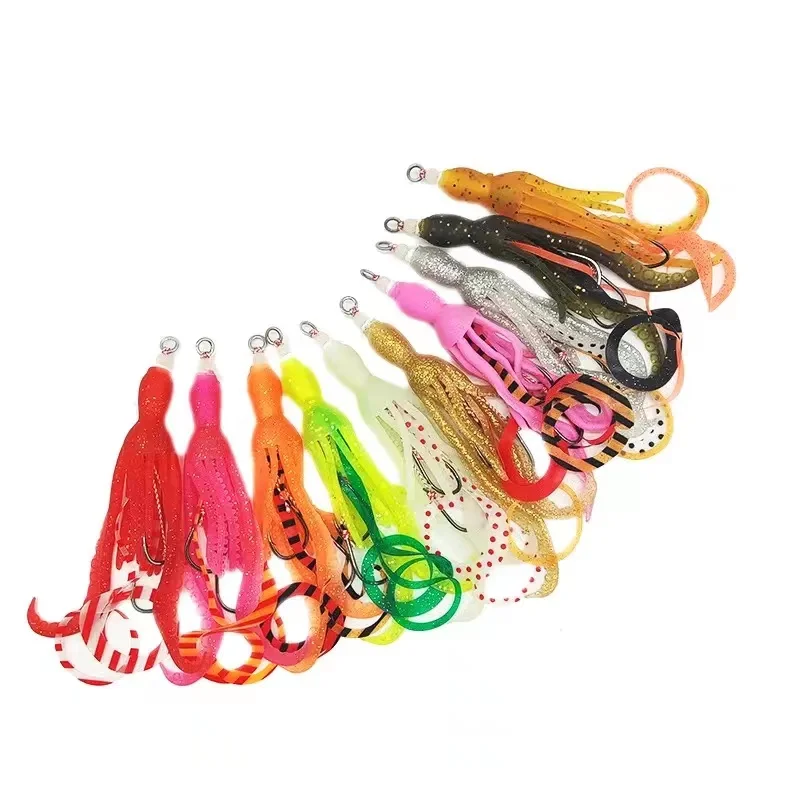 

JINHONGKANG 40pcs/Lot Fishing Soft Lure 3.9g Octopus Squid Bait TPR Material Pesca Wobbler Fishing Tackle floating