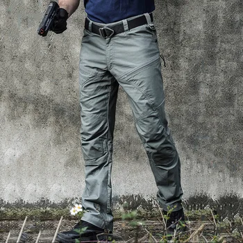 Stretch Hiking Pants Men Water Resistant Rip Stop Cotton Outdoor Work Cargo Pants Multi-Pocket Lightweight Combat Tactical Pants 1