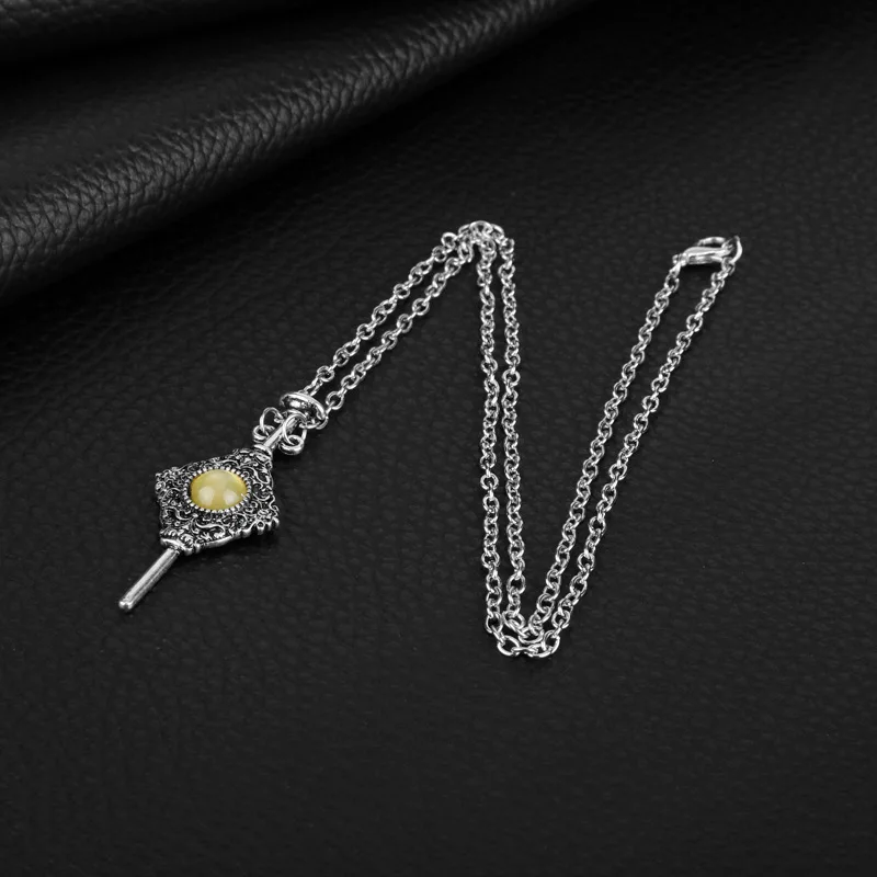 Double Sided Blood Pact Charm Necklace Silve Fantastic Dumbledore Grindelwald Blood Pendant Necklace For Movie Fans Jewelry Gift