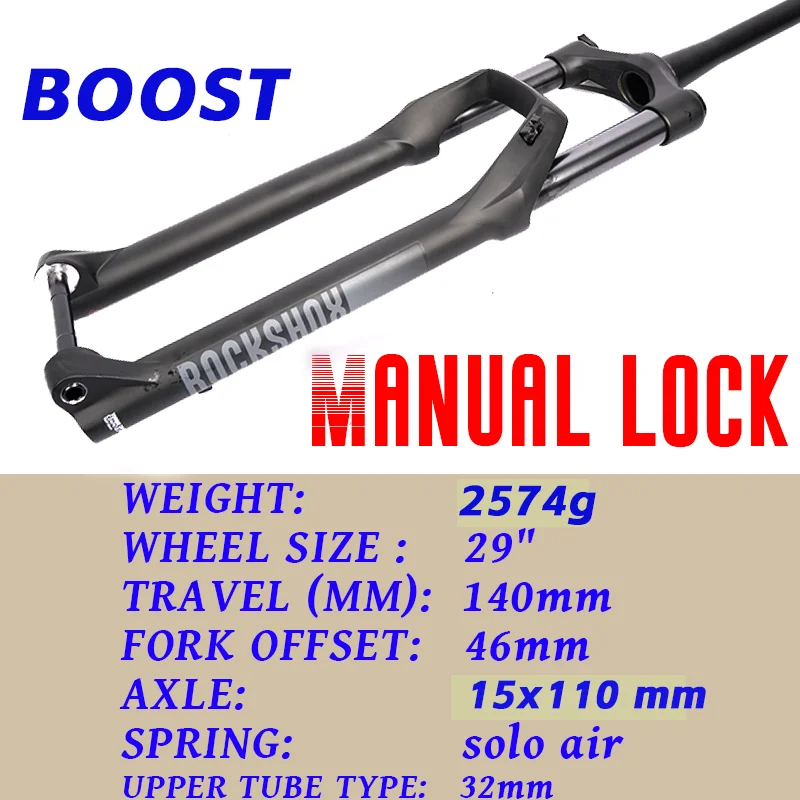 SRAM Rockshox Recon Silver RL 140mm TRAVEL 29 Wheel Fork