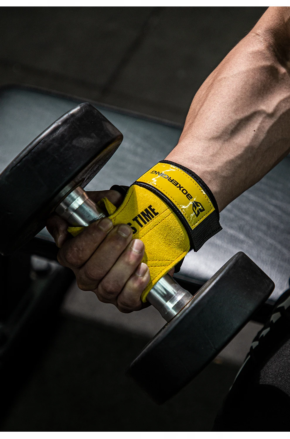 Description Picture 5 of itemCowhide Gym Gloves Grips Anti-Skid Weight Power Belt Lifting Pads Deadlift Belt Workout Crossfit Fitness Gloves Palm Protection