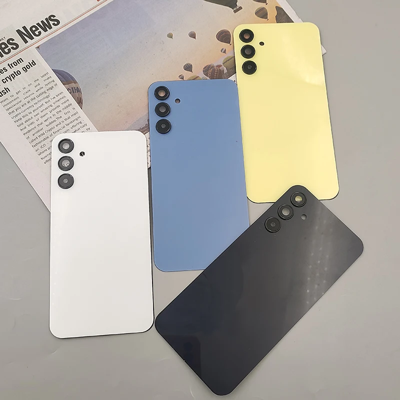 Tampa Traseira/Carcaça para Samsung Galaxy A15 4G SM-A155 A155F/M, Peça de Reposição para Reparo e Lente da Câmera